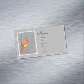 Kardinal zur Zweigmalerei - Originale Vogelkunst Magnetische Visitenkarte (Beispiel)