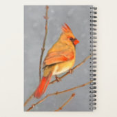 Kardinal zur Zweigmalerei - Originale Vogelkunst Planer (Rückseite)