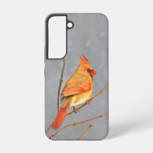 Kardinal zur Zweigmalerei - Originale Vogelkunst Samsung Galaxy Hülle
