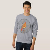 Kardinal zur Zweigmalerei - Originale Vogelkunst Sweatshirt (Vorne ganz)