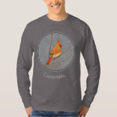 Kardinal zur Zweigmalerei - Originale Vogelkunst T-Shirt (Vorderseite)