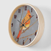 Kardinal zur Zweigmalerei - Originale Vogelkunst Uhr (Winkel)
