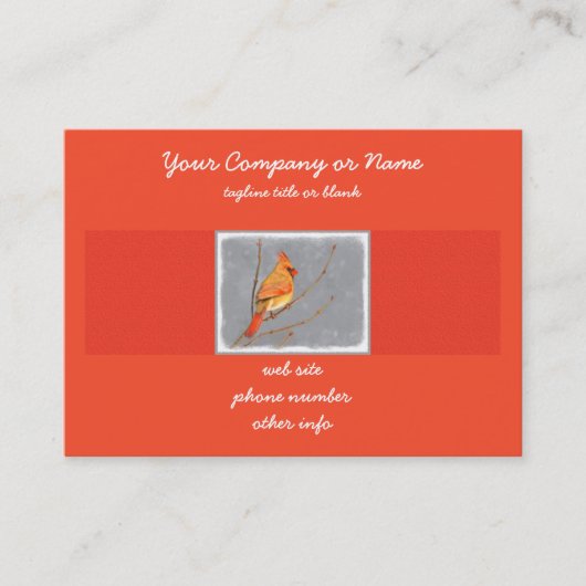 Kardinal zur Zweigmalerei - Originale Vogelkunst Visitenkarte (Vorderseite)