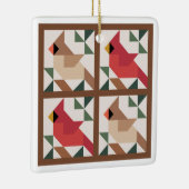 Kardinal Zwei-seitige Barnquilt-Ornament Keramikornament (Rechts)
