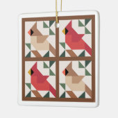 Kardinal Zwei-seitige Barnquilt-Ornament Keramikornament (Links)