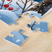 Kardinäle am Snowy Lake Winterlandschaft Puzzle (Seite)