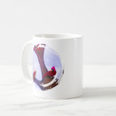 Kardinale auf einem Baum sitzend - Weihnachtstasse Kaffeetasse (Vorderseite Links)