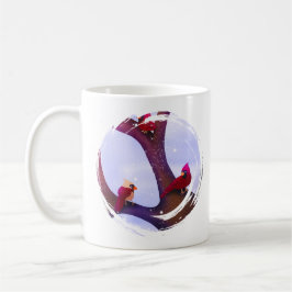 Kardinale auf einem Baum sitzend - Weihnachtstasse Kaffeetasse