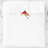 Kardinäle auf einer Niederlassung Runder Aufkleber (Tasche)