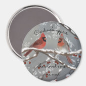 Kardinäle auf einer Schneeabzweigung Magnet (Vorderseite/Rückseite)