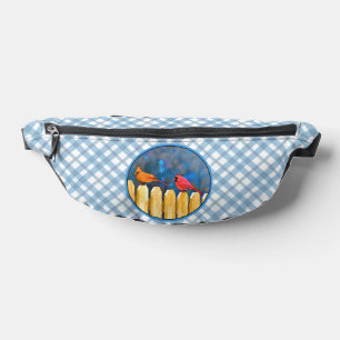 Kardinäle auf Zaun in Wintermalerei Originelle Kun Bauchtasche