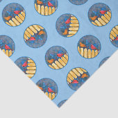 Kardinäle auf Zaun in Wintermalerei Originelle Kun Seidenpapier (Ausschnitt)