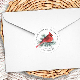 Kardinäle der Gedenkstätte erscheinen Wasserfarben Runder Aufkleber