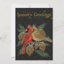 Kardinäle der Hochzeitsfeier - Flat Holiday Card Feiertagskarte