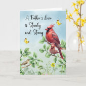 Kardinäle des Vaters in Baumzweigen Karte (Gelbe Blume)