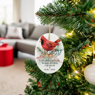 Kardinäle erscheinen Feiertagsgrün Keramik Ornament