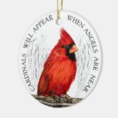 Kardinäle erscheinen, wenn Engel nahe besonders Keramik Ornament (Links)