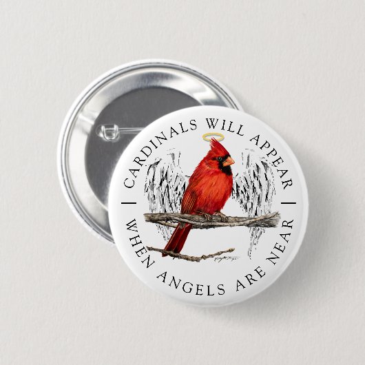 Kardinäle erscheinen, wenn Engel naher Halo sind Button (Vorne & Hinten)