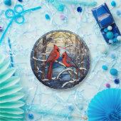 Kardinäle Festverglaste Weihnachtsfeiertage Teller (Party)