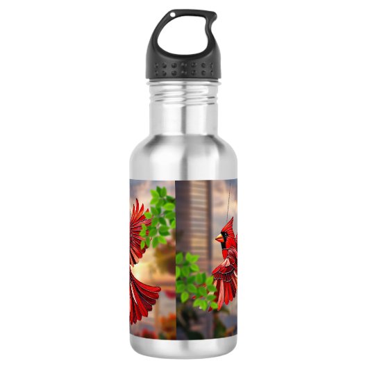 **KARDINÄLE IM FLUG** WASSERFLASCHE (Vorderseite)