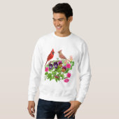 Kardinäle im Garten-Sweatshirt Sweatshirt (Vorne ganz)