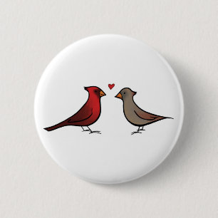 Kardinäle im Liebe-Knopf Button