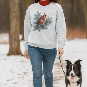 Kardinale im Schnee Winter-Wildnis Sweatshirt