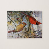 Kardinäle im Winter Puzzle (Horizontal)