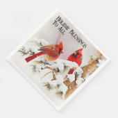 Kardinäle im Winterschnee und in der Natur des Eve Serviette (Ecke)