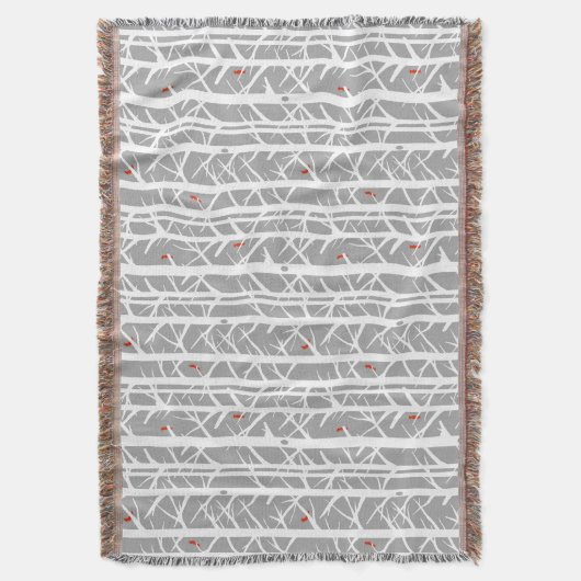 Kardinäle in den Birkenbäumen in Hellgrau Decke (Vorderseite Vertikal)