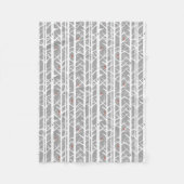 Kardinäle in den Birkenbäumen in Hellgrau Fleecedecke (Vorderseite)