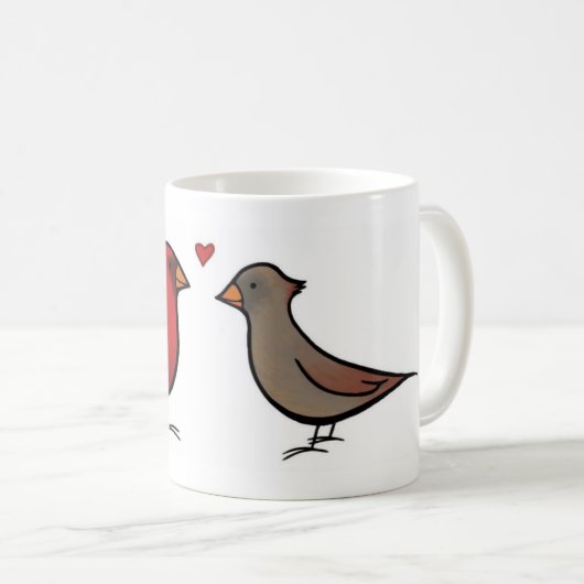 Kardinäle in der Liebe-Tasse Kaffeetasse (VorderseiteRechts)