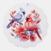 Kardinäle Ornament Karte (Vorderseite)