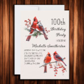 Kardinäle Schnee Wintervögel 100. Geburtstag Einladung