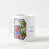 Kardinäle und Blue Birdhouse Kaffeetasse (Vorderseite Links)
