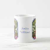 Kardinäle und Blue Birdhouse Kaffeetasse (Mittel)