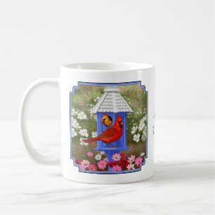 Kardinäle und Blue Birdhouse Kaffeetasse