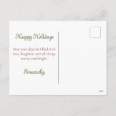 Kardinäle und Holly Holiday Postkarte (Rückseite)