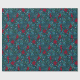 Kardinäle und Koniferen, Winterferien Geschenkpapier