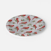 Kardinäle und Pinienpapiere Pappteller (Schrägansicht)