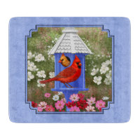 Kardinäle und Round Birdhouse Blue