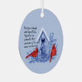 Kardinäle und Schneeflocken Ornament Aus Metall (Vorderseite Rechts)