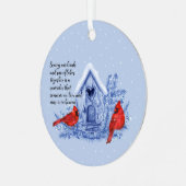 Kardinäle und Schneeflocken Ornament Aus Metall (Vorderseite links)