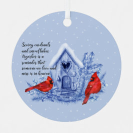 Kardinäle und Schneeflocken Ornament Aus Metall