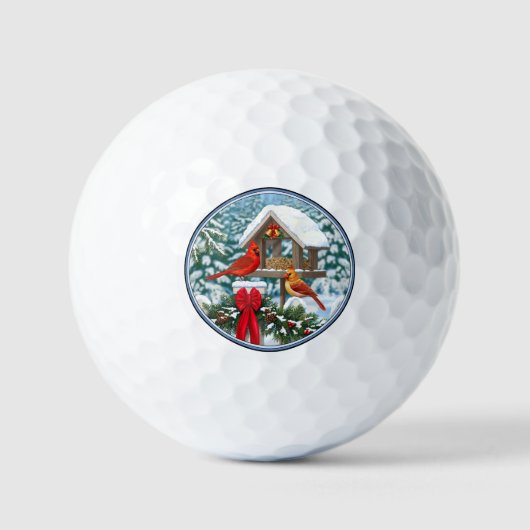 Kardinäle und Weihnachtsbäder Golfball (Vorderseite)