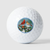 Kardinäle und Weihnachtsgärten Golfball (Vorderseite)