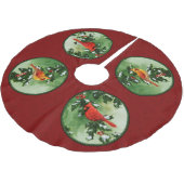 Kardinäle von Männern und Frauen rot Polyester Weihnachtsbaumdecke (Schrägansicht)