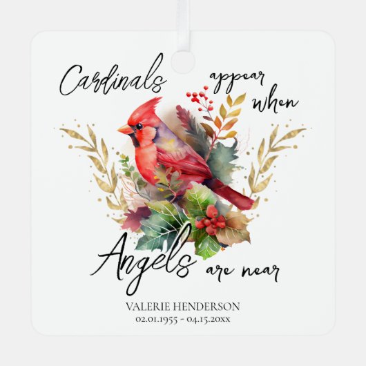 Kardinäle zum Memorial Keepake werden angezeigt Ornament Aus Metall (Vorderseite)
