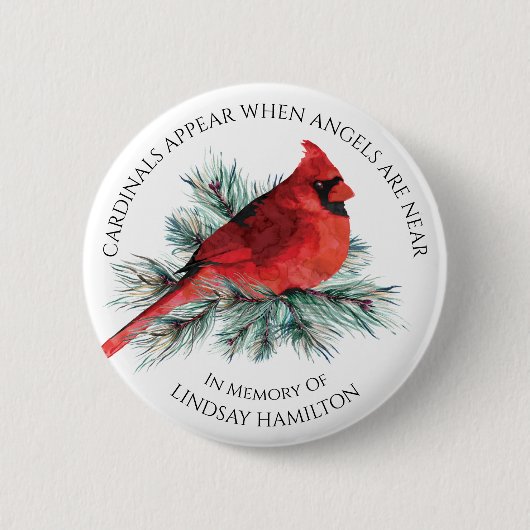 Kardinäle zur Erinnerung Erscheinen des Sprichwort Button (Vorderseite)