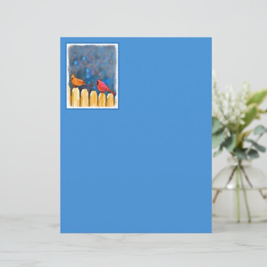 Kardinäle zur Zaunmalerei - Originelle Kunst (Stehend Vorderseite)